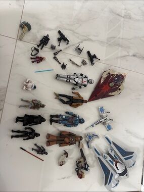 Star Wars Action Figures & Vehicles Set - White, Blue, Red, Brown